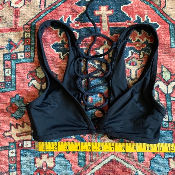 Dipping’ Daisy’s Swimwear Black Lace-Up Back Bikini top sz s - Picture 6 of 8